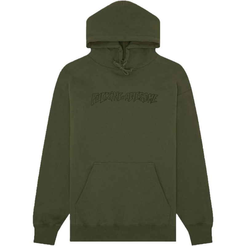 FUCKING AWESOME A30541 OUTLINE STAMP HOODIE 帽T (橄欖綠色) 化學原宿
