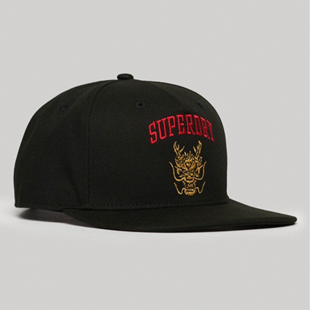 SUPERDRY 棒球帽 CNY Trucker 黑 龍年 黑金
