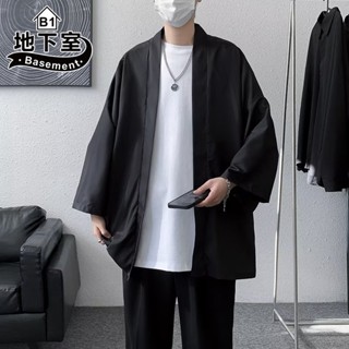 地下室B1-外套 休閒簡約七分袖外套 男生衣服 罩衫 襯衫 男裝 薄外套 百搭款 衣服男【NL683038】