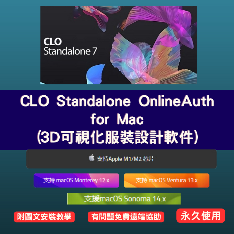 【2024最新版】CLO Standalone OnlineAuth V7 for Mac(3D服裝設計軟件) 永久使用