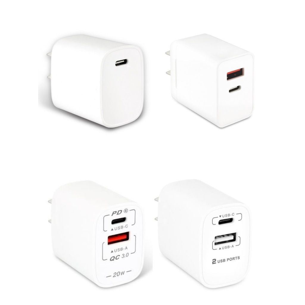 【Dr.AV聖岡科技】3.0極速快充 20w 雙孔USB+Type C兩用充電頭 iPhone充電器 PB-18W豆腐頭