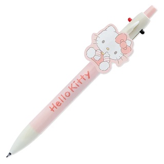 Sanrio 三麗鷗 日本製 蓬鬆毛絨系列 兩色原子筆+自動鉛筆 0.5mm Hello Kitty 555410N