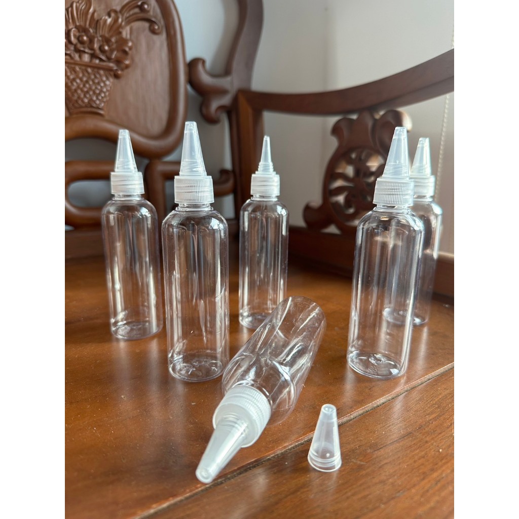 《蝦皮最便宜》100ML 擠壓透明尖嘴空瓶 分裝瓶 乳液小瓶子 塑膠罐乳液瓶分裝瓶