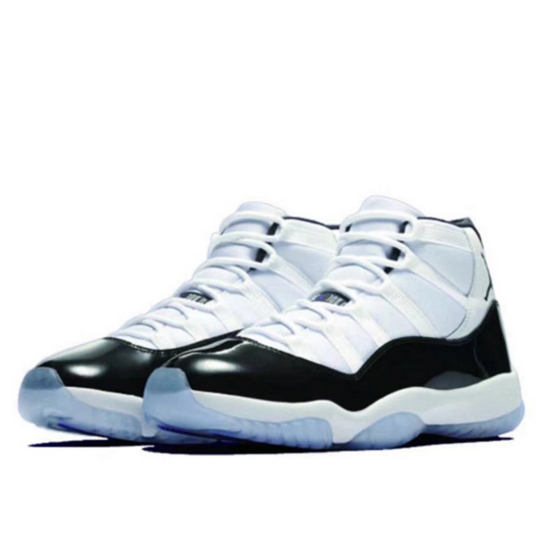 Nike Air Jordan 11 Retro Concord 45號後跟 高幫復古籃球鞋 黑白