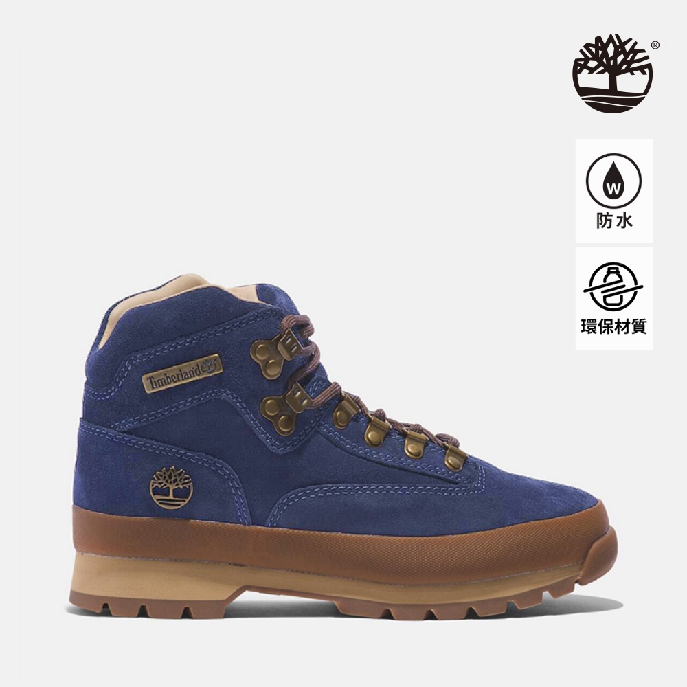 Timberland 女款深藍色 Euro Hiker 中筒健行鞋|A62VGEP3