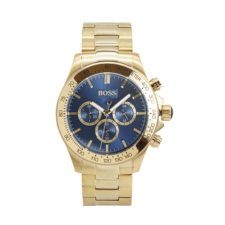 HUGO BOSS 原廠平輸精品手錶 | 紳士三眼計時男錶 - 全金不鏽鋼/金色鋼錶帶 1513340
