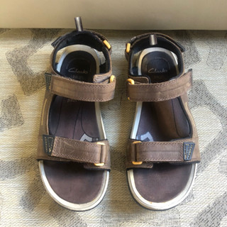 保證正品 clarks 咖啡色 麂皮 涼鞋 size 42