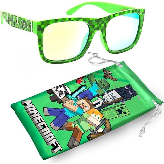預購抗uv🚀空運🚀美國專櫃 Minecraft 麥塊 我的世界 兒童 太陽眼鏡 眼鏡 墨鏡 眼鏡套 眼鏡袋