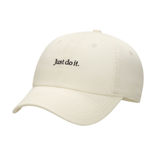 NIKE JUST DO IT 棒球帽 米白色遮陽帽 刺繡老帽 帽子 FB5370-113