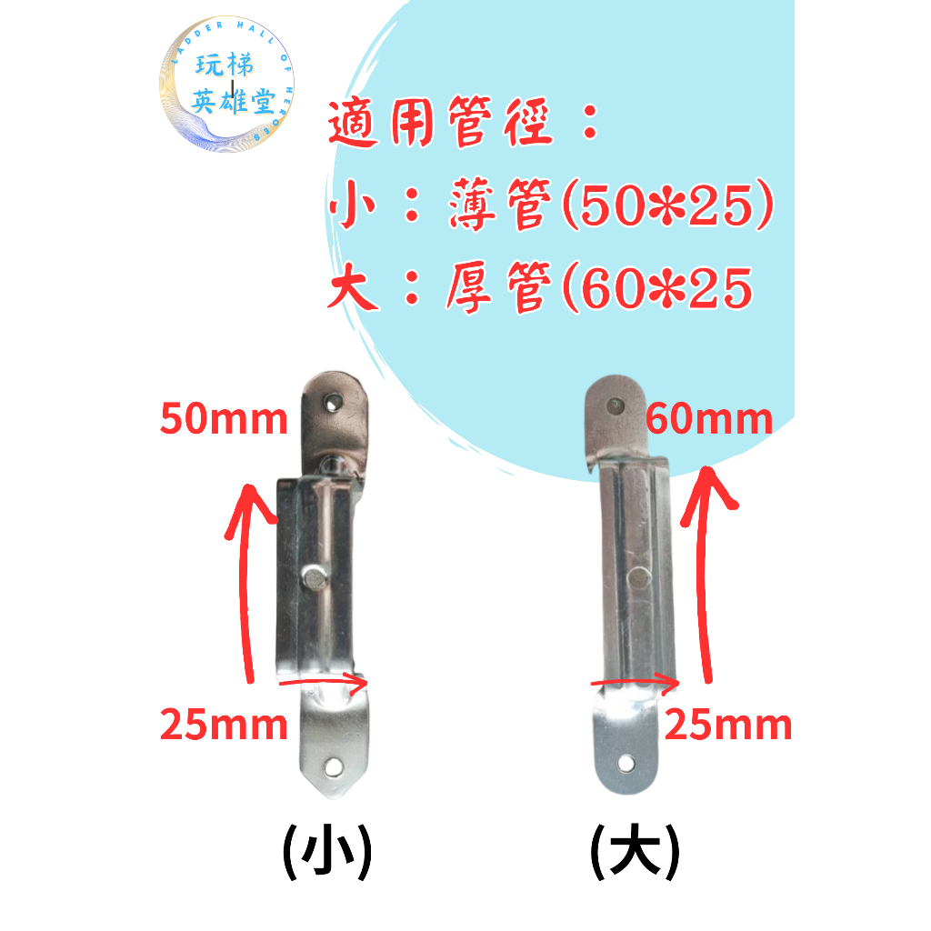 鋁梯配件 活動梯/油漆梯用 踏板加強片 包帽管 附螺絲 台灣出貨