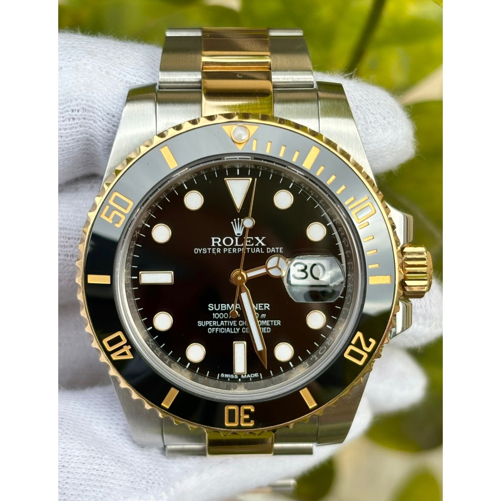 ROLEX 勞力士 116613LN 半金黑水鬼 錶徑40mm 動力3135  2016/MAR 香港AD