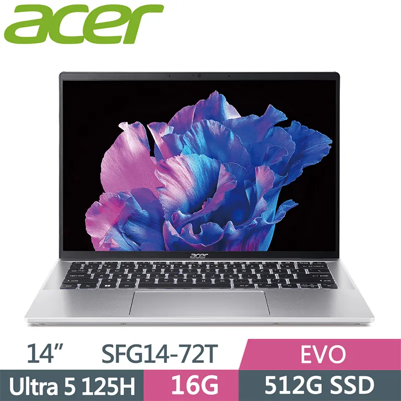 ACER Swift GO SFG14-72T-577W 銀(Intel Core Ultra 5 125H/16G/5