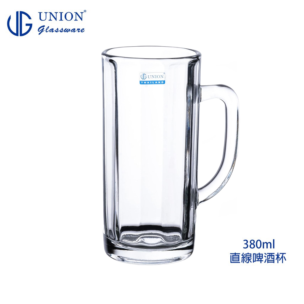 【泰國UNION】直線啤酒杯 380ml 酒杯 飲料杯 水杯 玻璃馬克杯 玻璃杯