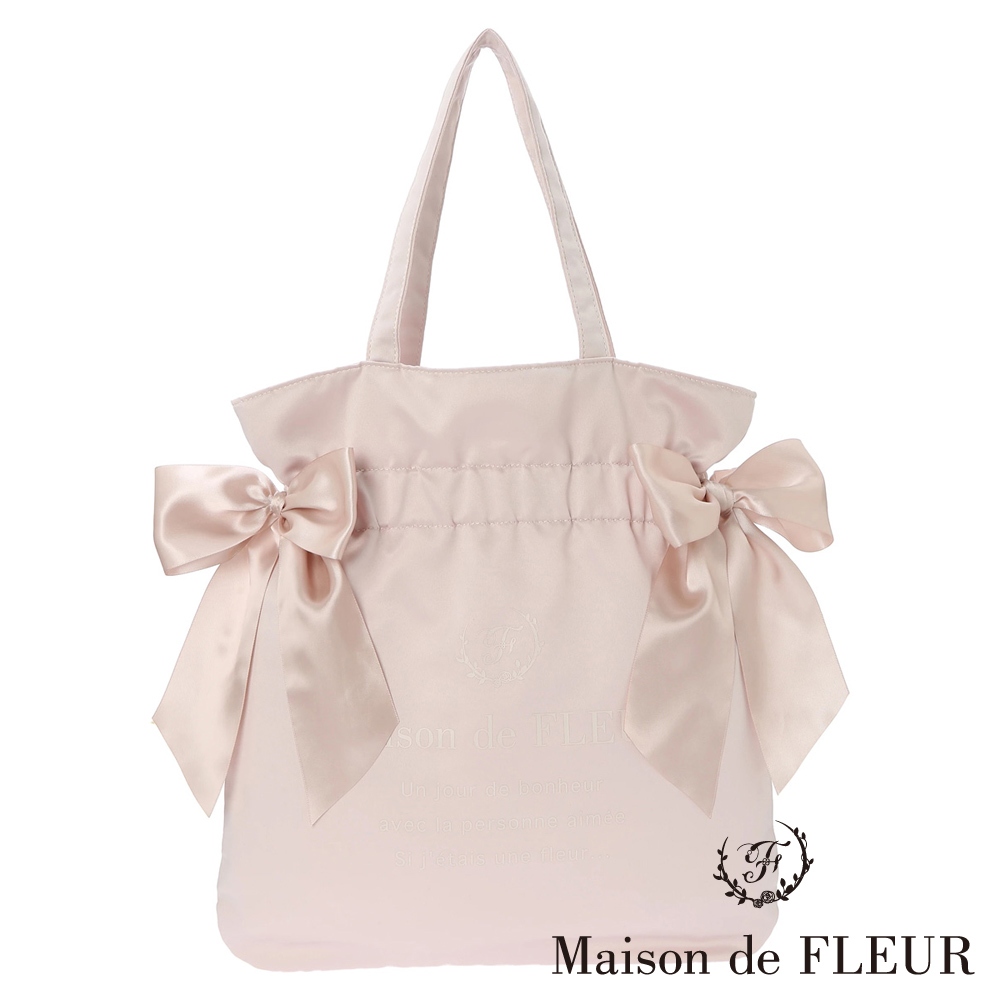 Maison de FLEUR 美人百花2号掲載款-雙緞帶燙金托特包(8A41F0J1700)