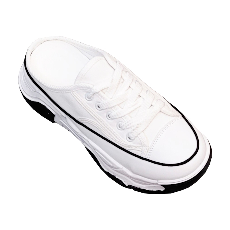 鞋鞋俱樂部 厚底帆布拖鞋 999-FS9803 白色