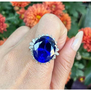 愛情海珠寶批發/GIA天然全美無瑕皇家藍丹泉石21.86克拉18k金鑽戒/送GIA寶石鑑定/全美無瑕