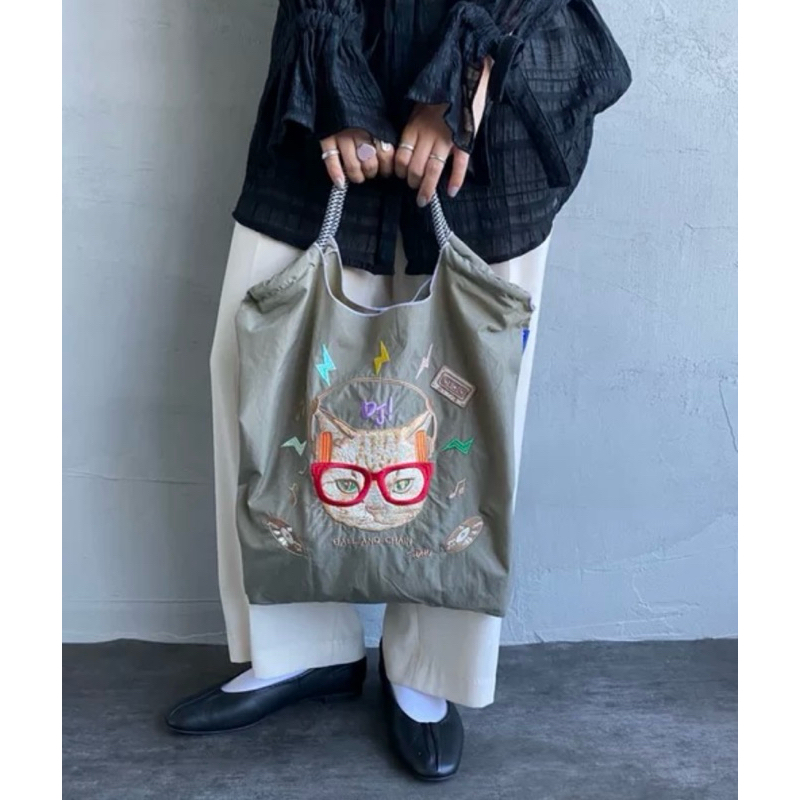 多色現貨M/L 日本專櫃品牌代購 ball chain刺繡環保購物袋