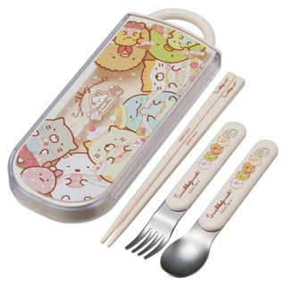 skater 日本製 角落生物 兒童用 滑蓋式環保餐具三件組 角落小夥伴 蛋糕店 at59776