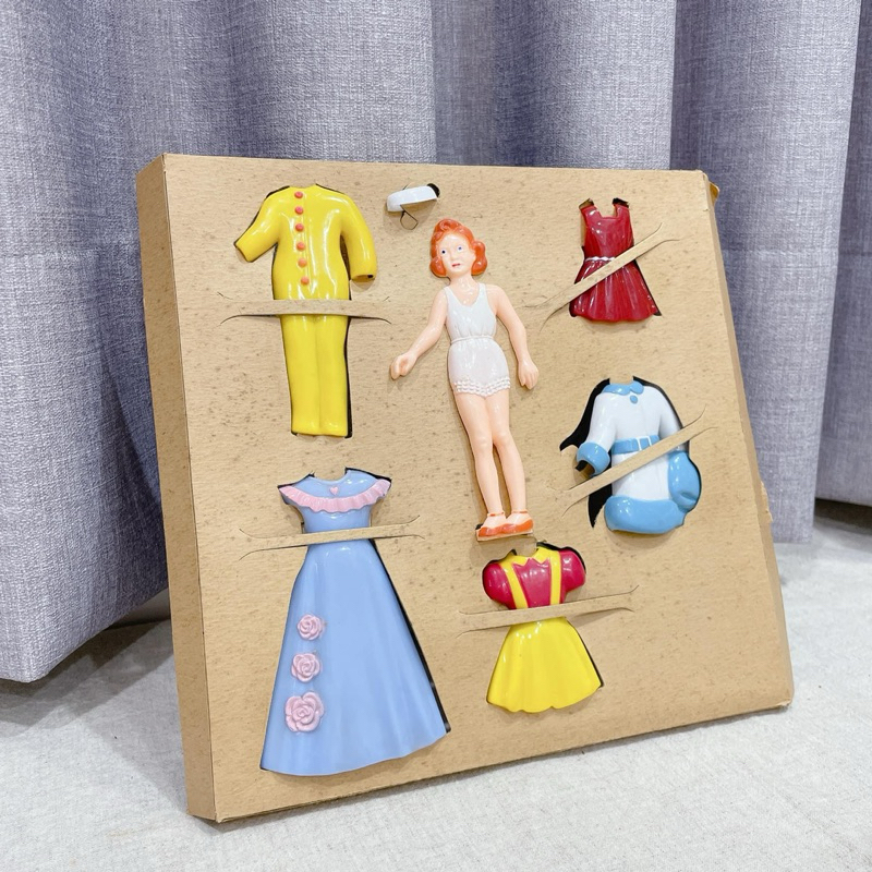 ❃古董王國-YAntique❃ 1950’s Peggy的魔法衣櫃扁娃復古套裝組 收藏/超稀有/古董娃娃/古董玩具