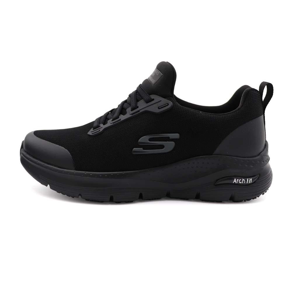 Skechers Arch Fit 黑 寬楦 網布 套入式  工作鞋 女款 J2301【新竹皇家108023WBLK】