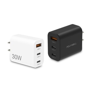 GaN 氮化鎵 30W 三孔 Type-C PD快充頭 充電器 旅充 PD 快充 急速充電 電源供應器 適用iPhone