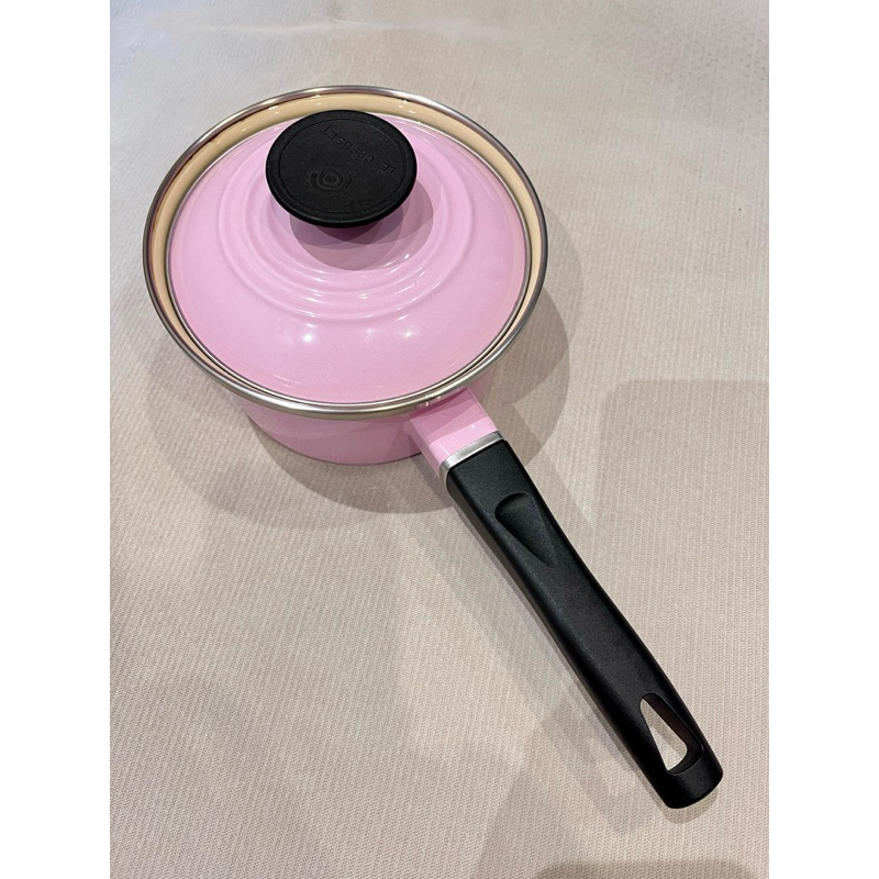 LC 琺瑯單柄”粉色”醬汁鍋 14cm （二手）