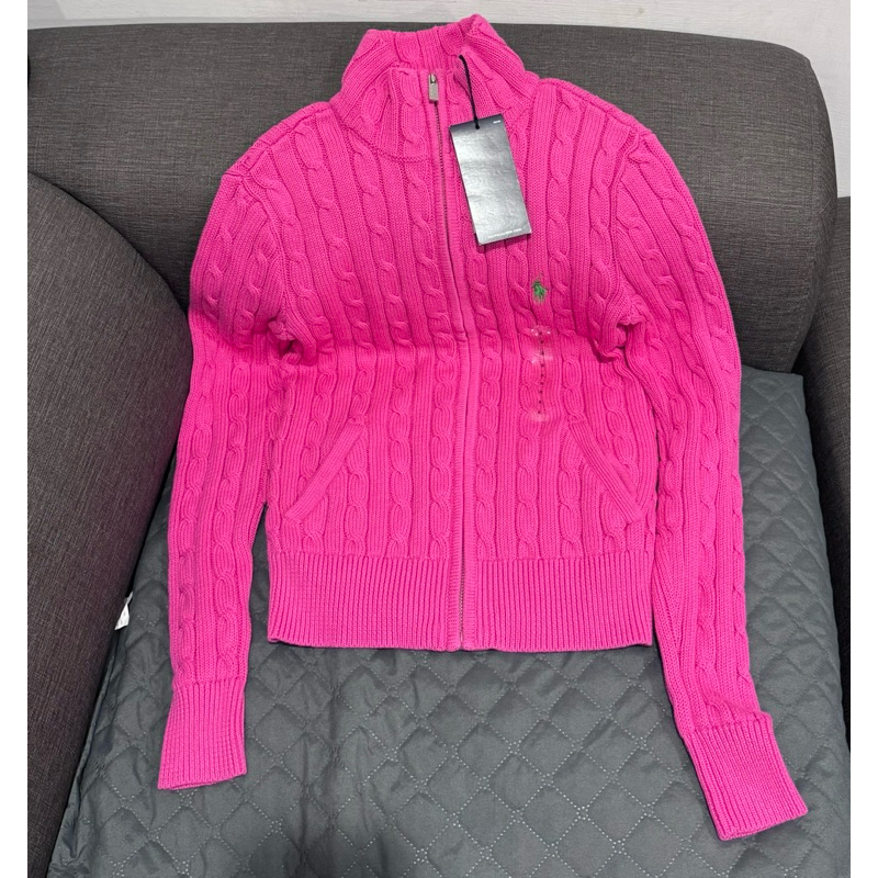 保留 全新 日本購入 女大人 Ralph Lauren polo sport 桃紅 針織毛衣 外套 尺寸S