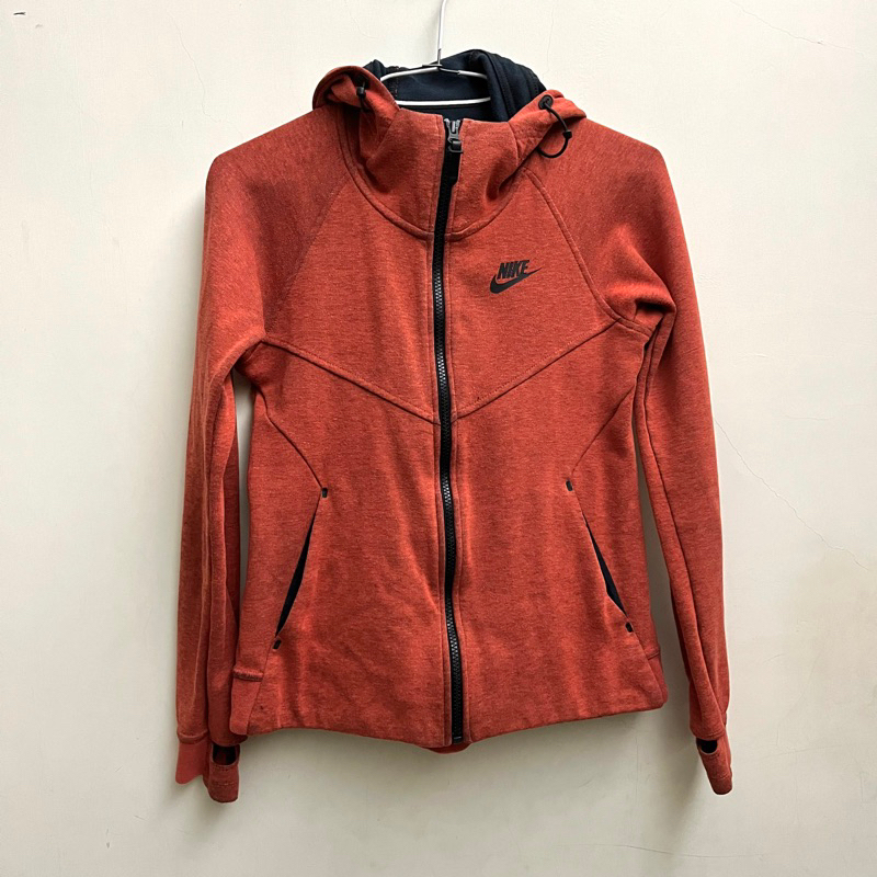 [二手] NIKE女版修身連帽外套橘色s號 瑜珈服 運動外套