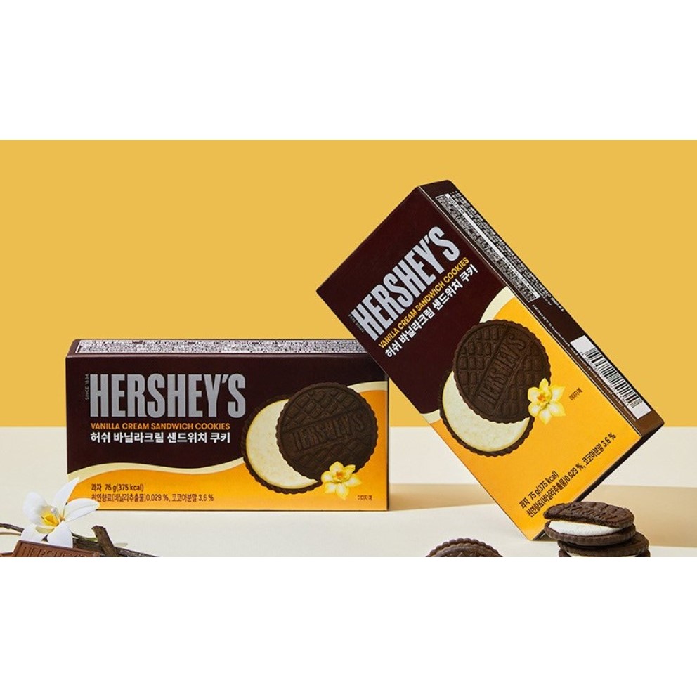 [韓國美食] HERSHEY'S 好時 醇濃巧克力夾心餅 整盒 夾心餅乾 夾心餅 巧克力餅乾 巧克力  香草夾心餅乾