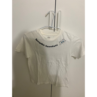 uniqlo海綿寶寶🧽短袖上衣/白（150cm）