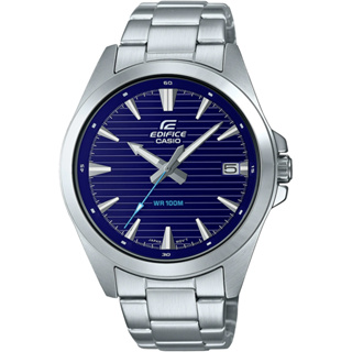 CASIO 卡西歐 EDIFICE 簡約運動風大三針手錶 -藍 EFV-140D-2A