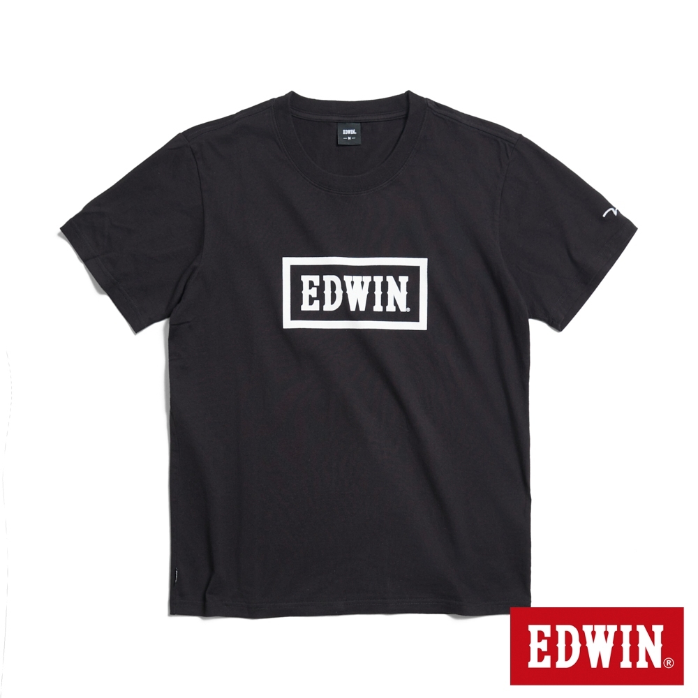 EDWIN 方框 LOGO短袖T恤(黑色)-男款