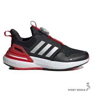 Adidas 童鞋 中大童 旋鈕式鞋帶 RAPIDASPORT BOUNCE BOA 黑紅【運動世界】ID3388