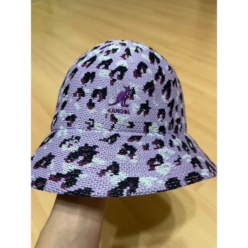漁夫帽Kangol粉紫豹紋帽子