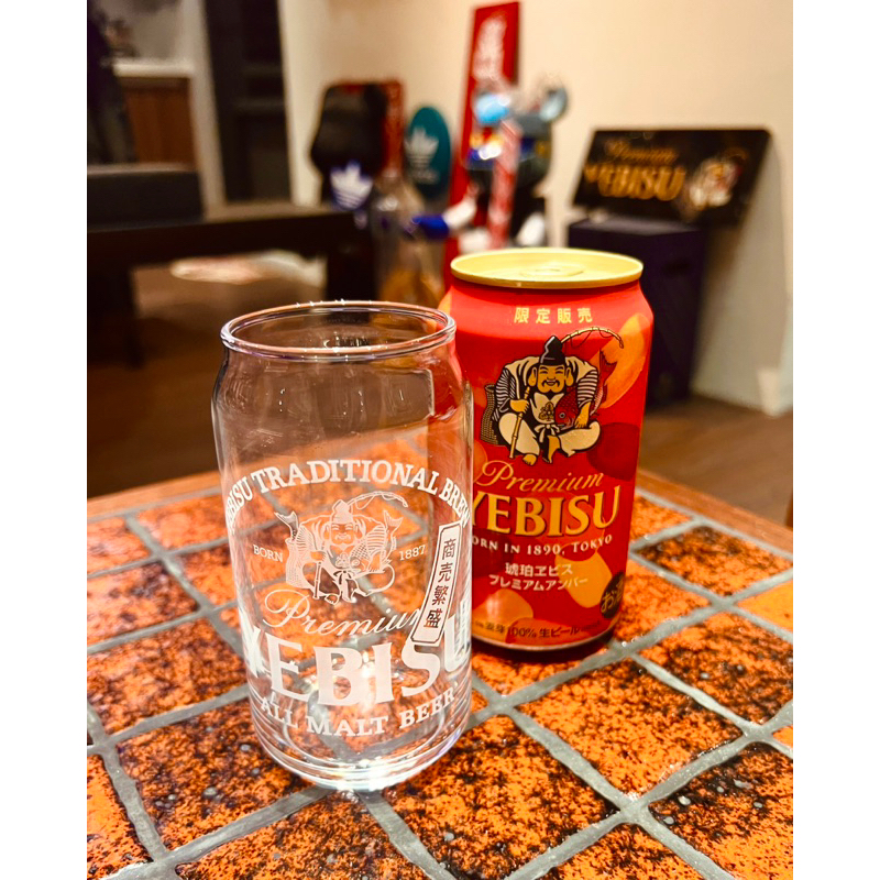 【 shower’s 】YEBISU 惠比壽啤酒 福神雙魚標logo 造型啤酒杯 全新正品 日本帶回 昭和 復古 居酒屋