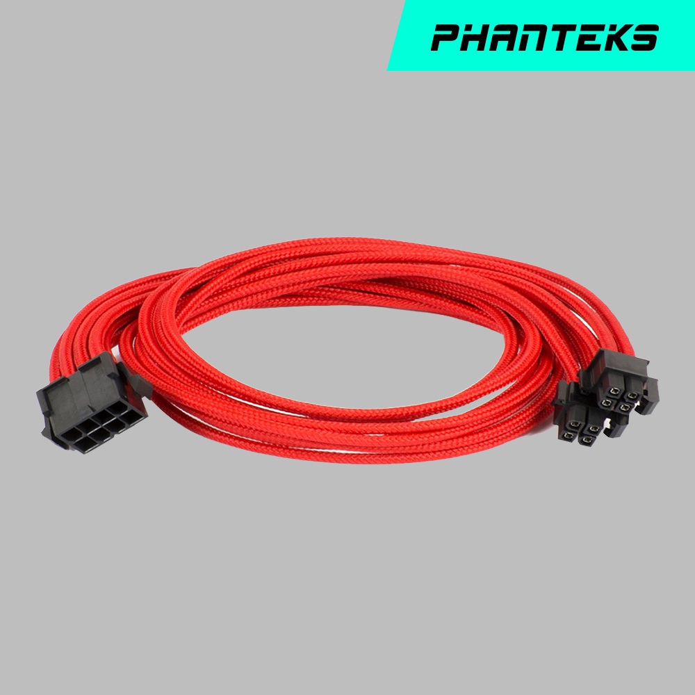 Phanteks 追風者PH-CB8P_RD紅色8至8（4 + 4）針電源延長線500mm