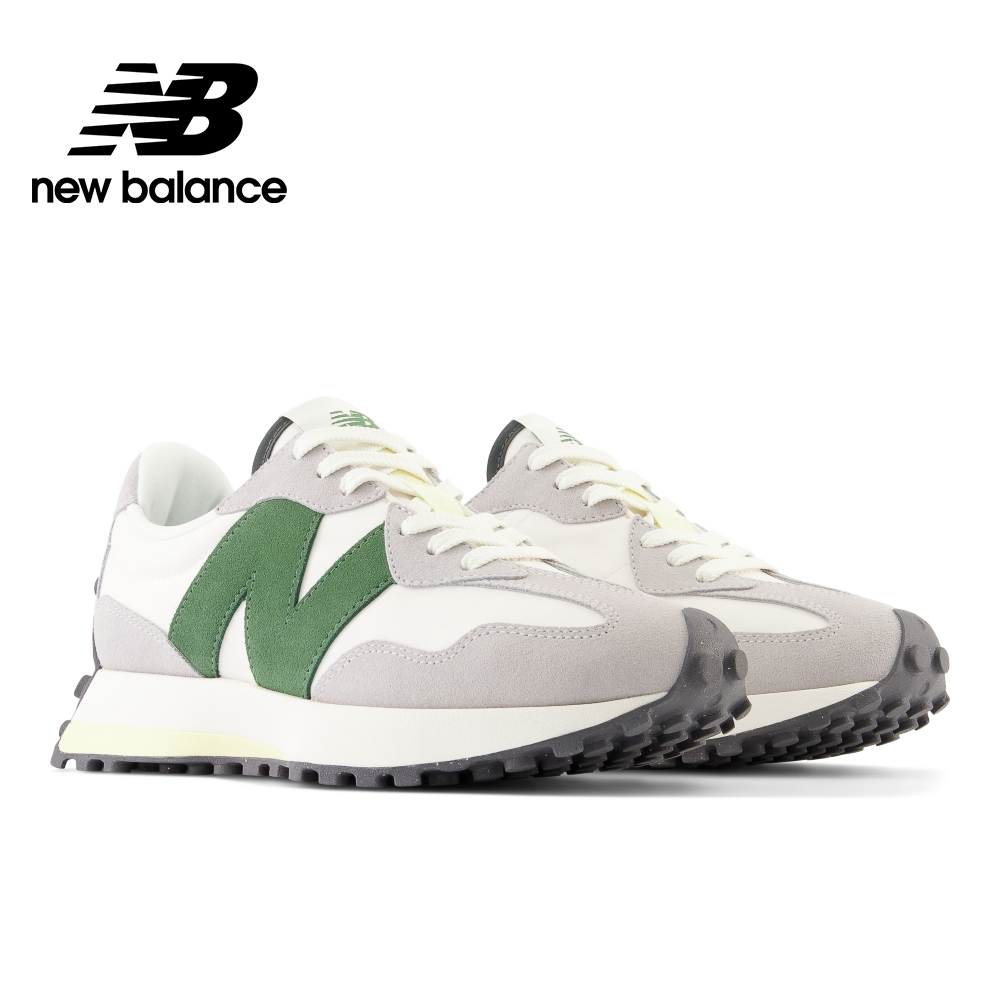 【New Balance】 NB 復古鞋_女性_白灰綠_WS327PU-B楦 327 (網路獨家款)