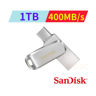 SanDisk SDDDC4 Ultra Luxe Type C+A 1TB 雙用隨身碟 (新規400MB/s) 銀白色
