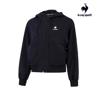【LE COQ SPORTIF 法國公雞】休閒經典針織連帽外套-女款-黑色-LWT62862