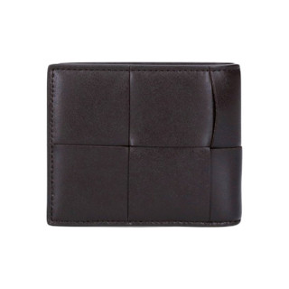 【鋇拉國際】BOTTEGA VENETA BV 男款經典短夾含按扣零錢袋 深棕色 義大利正品代購 台北實體工作室