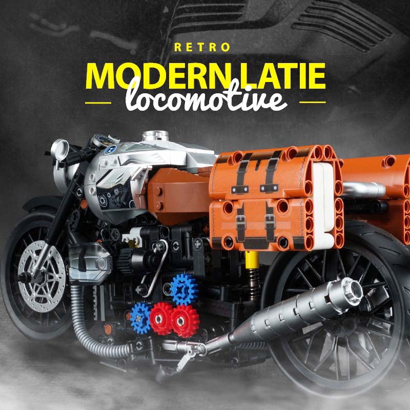 【Corey現貨】 k盒子積木 寶馬 BMW 復古拿鐵摩托車 相容樂高  拼裝玩具 重機模型 1:8完美復刻 男生禮物