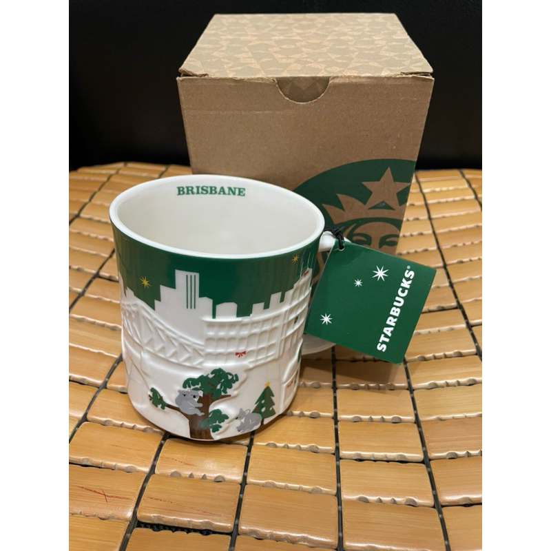 星巴克 布里斯本 城市杯 BRISBANE 陳沂 綠光 綠浮雕 綠浮 浮雕杯 咖啡杯 馬克杯 Starbucks