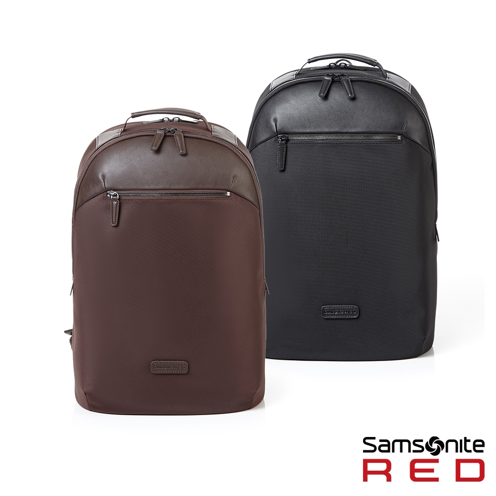 Samsonite RED 新秀麗 筆電後背包/電腦包/雙肩包15.6吋 DUNBLAN 商務時尚多功能_黑/深咖啡