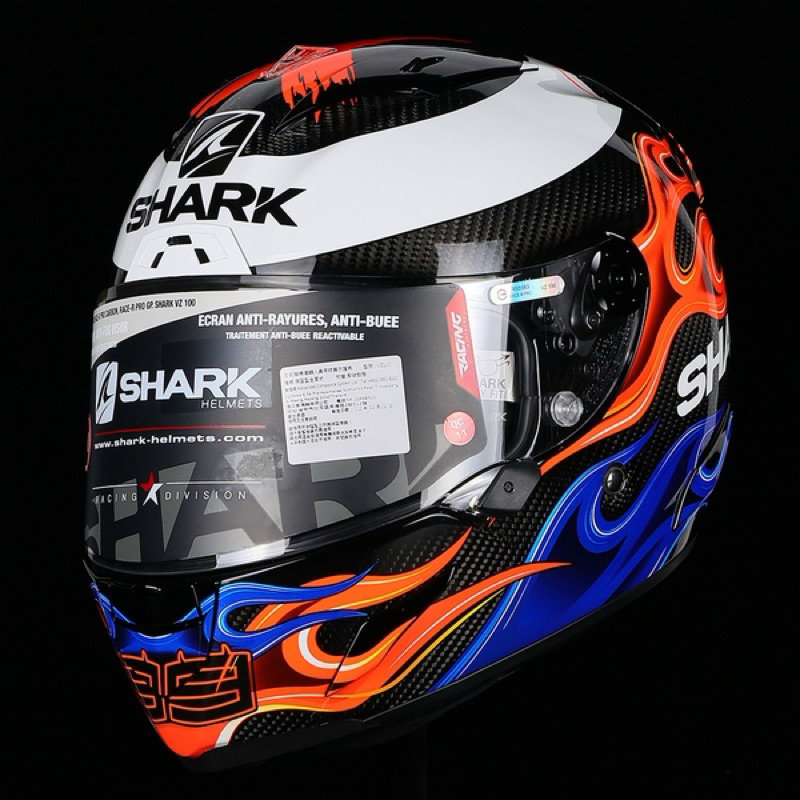 法國 SHARK Race-R PRO 全罩安全帽 CARBON LORENZO 2019 火焰 99 碳纖維