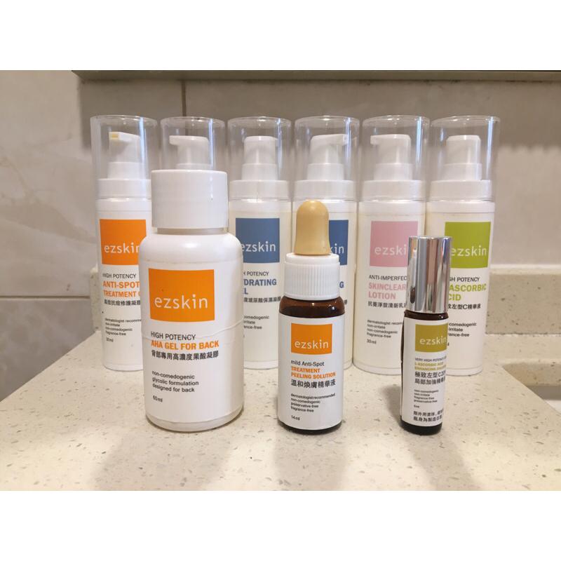 可刷卡《合購》輕鬆美膚ezskin全品項 玻尿酸/抗痘凝膠/溫和煥膚精華液/左型C局部精華/胺基酸潔面霜/燕麥卸妝乳