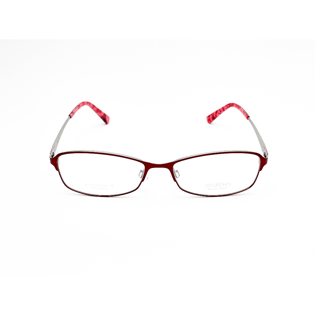 【全新特價】odbo 鈦金屬光學眼鏡鏡框 1719 C45 消光酒紅色 輕量化無螺絲設計