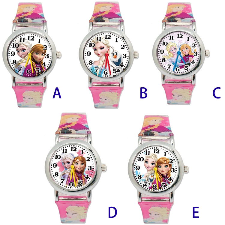 【迪士尼】 冰雪奇緣兒童手錶(桃紅)五款任選