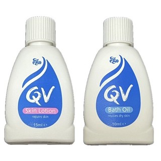 QV 舒敏保濕乳液 15ml / 潤澤沐浴油 10ml 【樂美小舖】