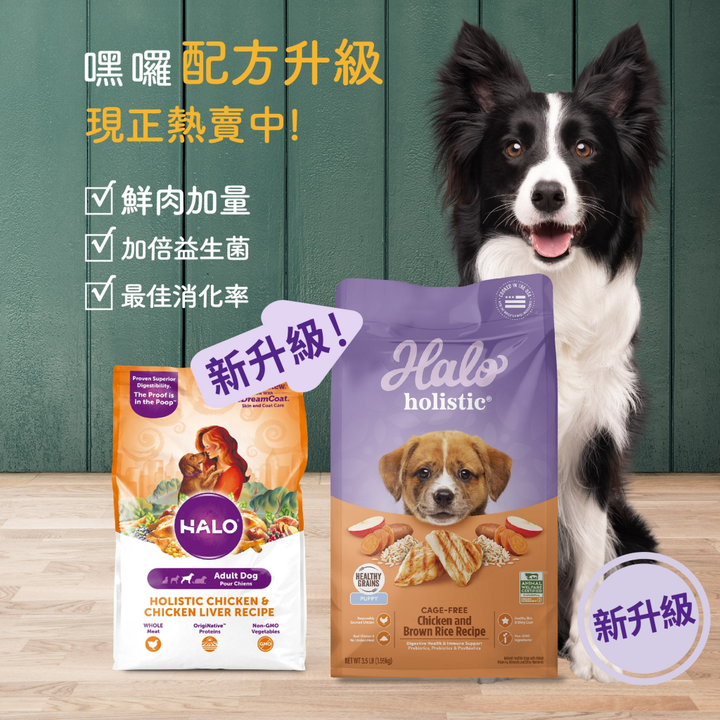 HALO  嘿囉 狗飼料  3.5磅 10磅 21磅 幼犬 成犬 老犬 無穀飼料 狗糧 狗食 無穀飼料  純素配方 狗糧