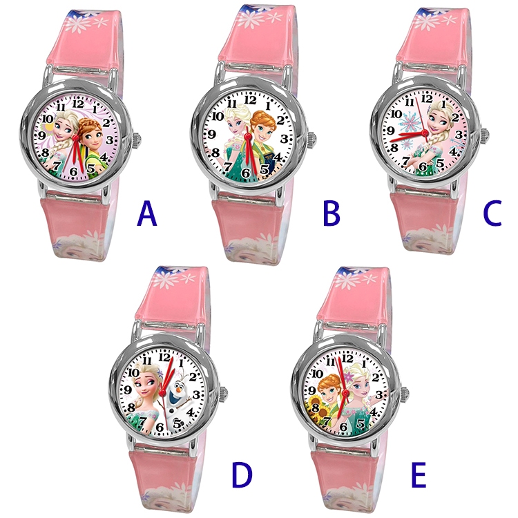 【迪士尼】 冰雪奇緣兒童手錶(粉紅)五款任選